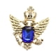 thumbnail image 3 of Broche De Cuello Vintage Con Patrón De águila, Broche Para Hombres Dorado + Azul, 3 of 3