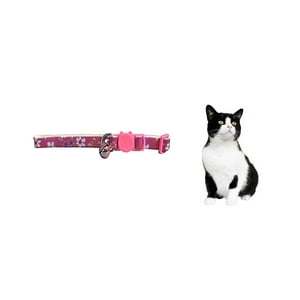 Marben Pets - Collar Para Gato Gatita Anti Ahorque Diseño De Flores Rosado