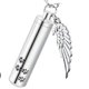 thumbnail image 1 of Collar relicario cenizas o recuerdos mascotas cilindro alas patitas silver, 1 of 3