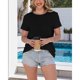 thumbnail image 2 of Polera de mujer GAYHAY de manga corta, 92 % poliéster y 8 % spandex, 2 of 3