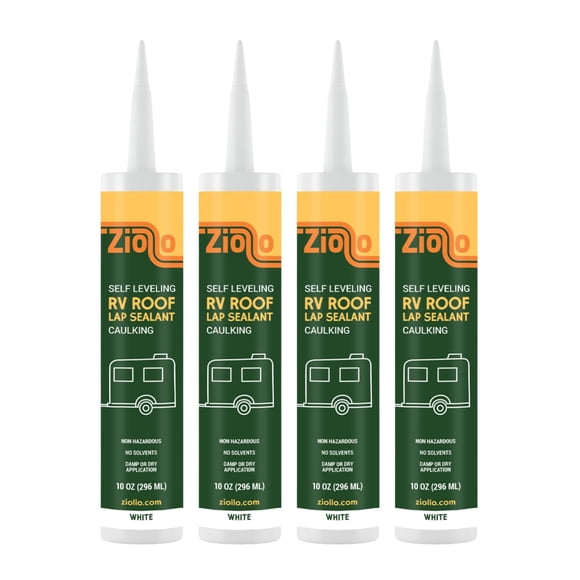 Sellador Ziollo para techo de autocaravana 296 ml blanco, paquete de 4
