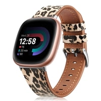 Correa De Reloj Fintie Cuero Leopardo Compatible Fitbit Versa 4/3/Sense
