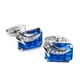 thumbnail image 1 of Gemelos Rectangulares De Cristal Azul Para Hombre, Gemelos Para Camisa, Boda, Fiesta, Novio, Regalo, 1 of 1