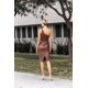 thumbnail image 5 of Conjunto De Body Con Escote En V Y Minifalda De Cintura Alta De Piel Sintética Color Lavanda, 5 of 5
