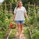 thumbnail image 3 of Agnes Orinda Blusas de Verano Casual para Mujer de Talla Grande con Estampado Floral, Cuello en V con Volantes, Mangas Cortas Abullonadas con Volantes, 3X Blanco, 3 of 7