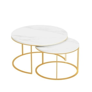 Tienda El Garage - Mesa De Centro Nido 2 Pcs Marmolada 50/70Cms