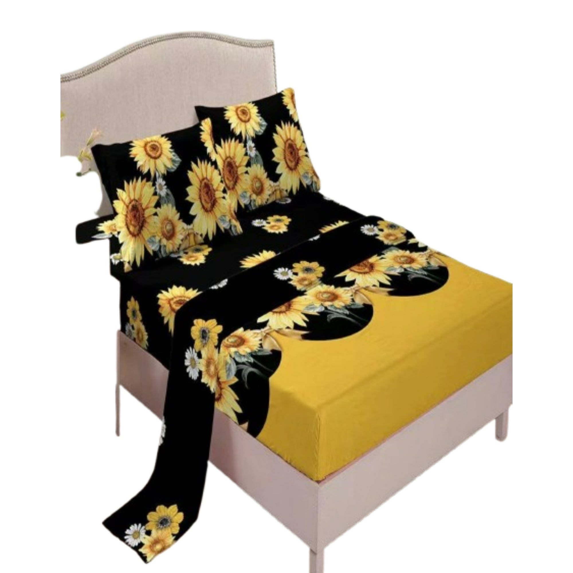 Genérica - Juego Sábanas Algodón 2 Plazas Suaves 8o10