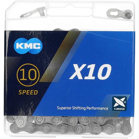 Cadena KMC X10 Gris 114 eslabones 268 g 1/2" x 11/128"