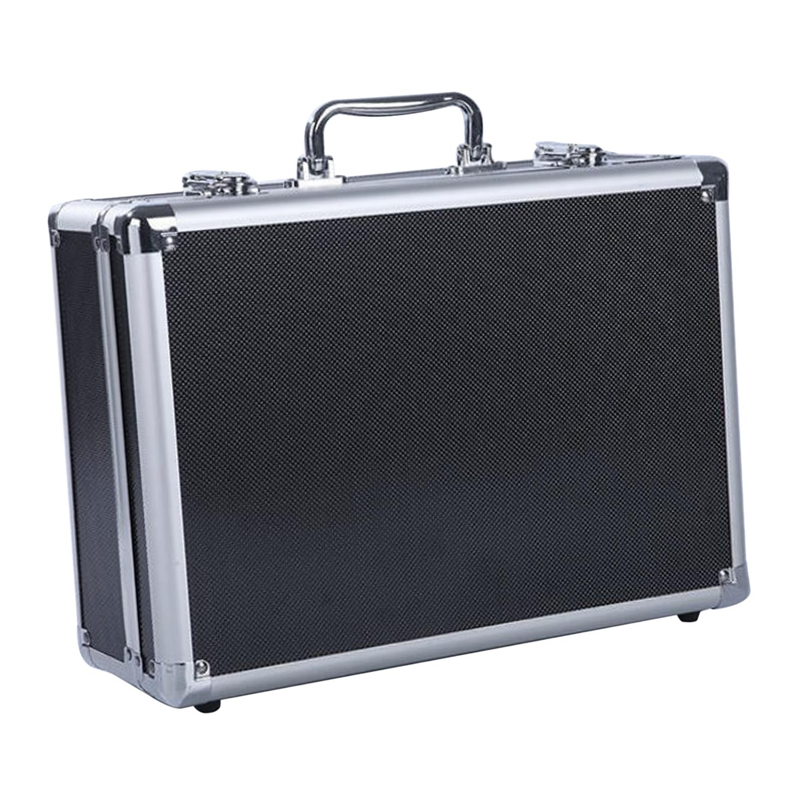 Magideal - Caja De Almacenamiento De Aluminio, Caja De Almacenamiento De Herramientas, Protector De Equipo, Contenedor De Equipo Portátil, Bolsa De Transporte Pa Negro