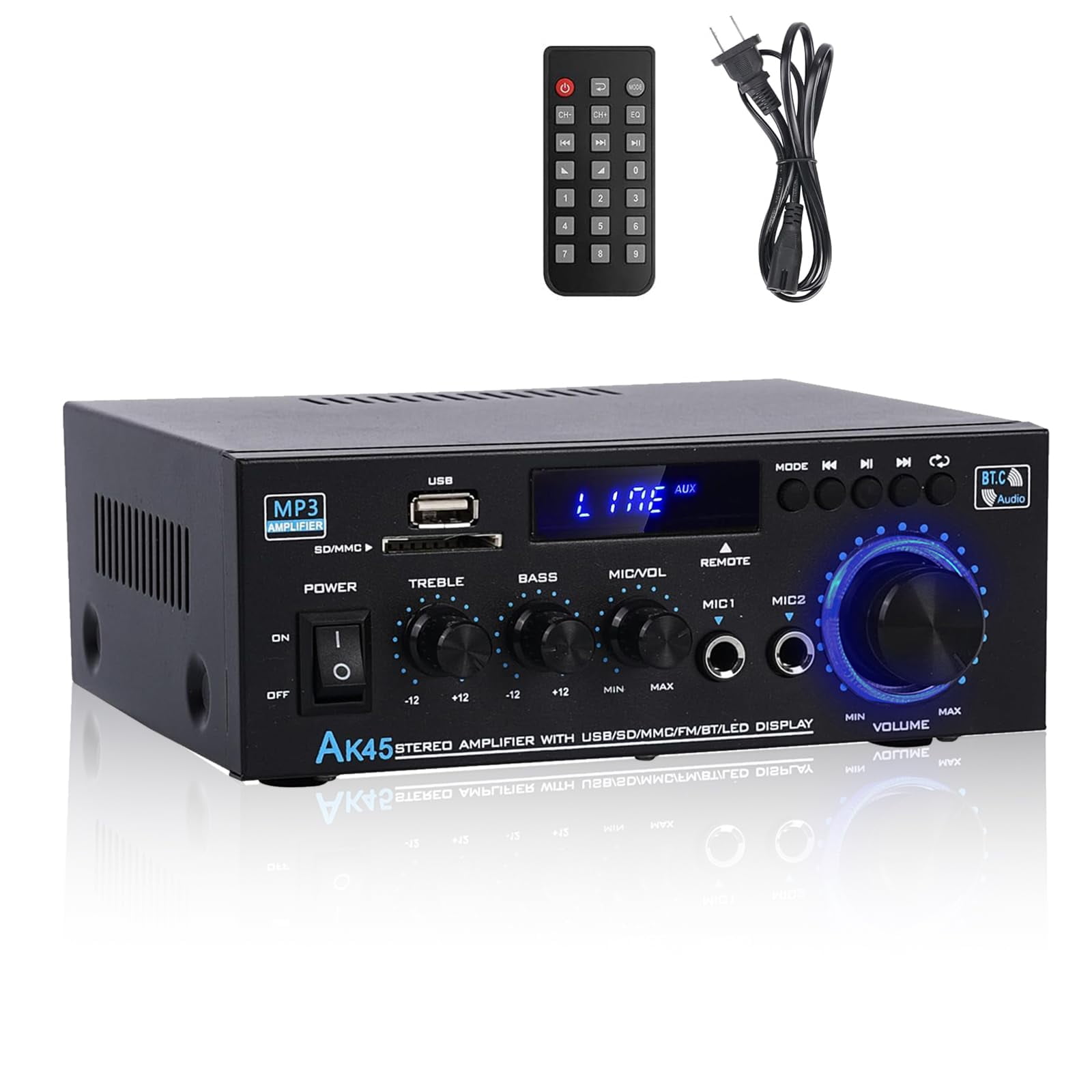 Receptor Amplificador De Audio Doméstico Jiaatga Ak45 600w Bluetooth 5.0