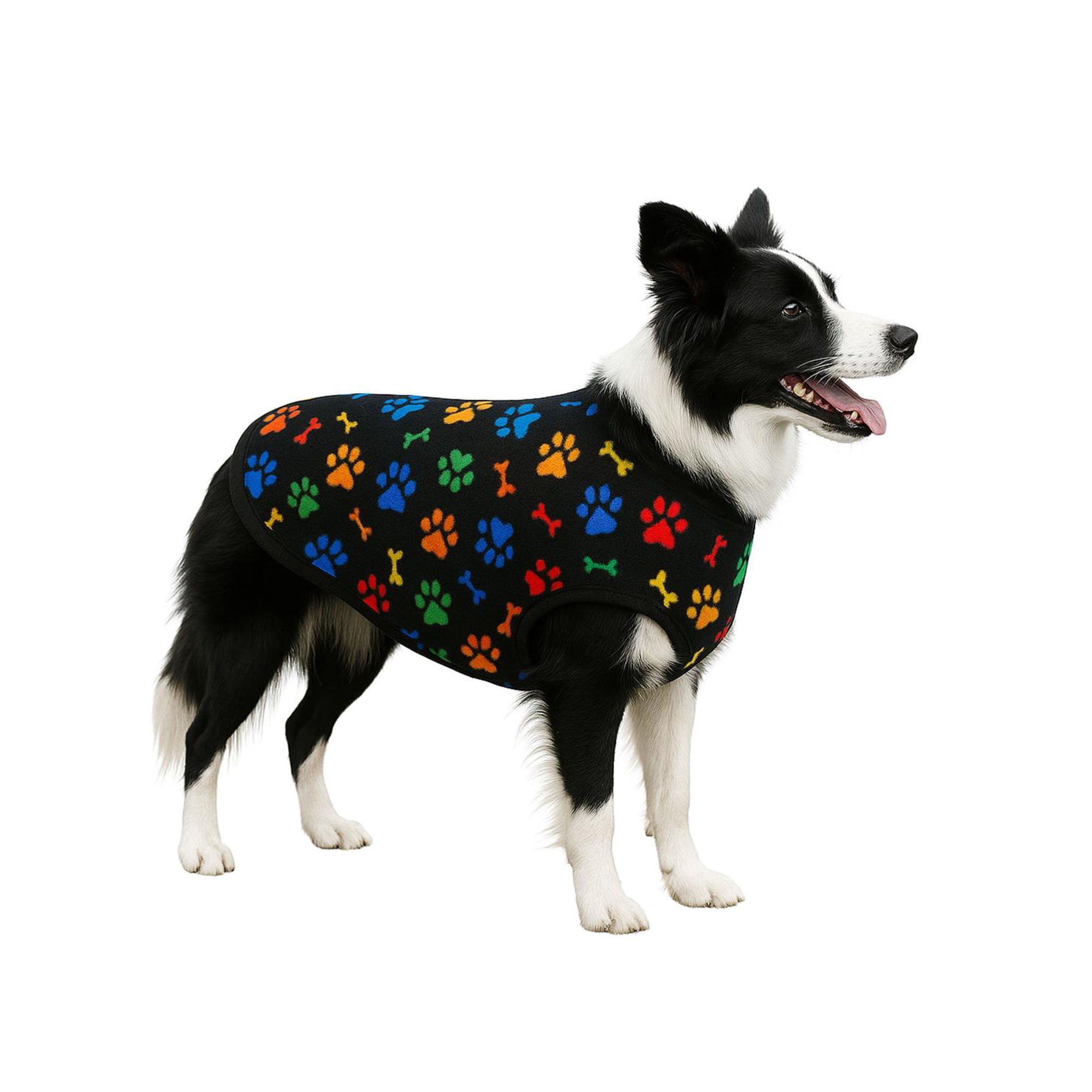 Capa Polar Perro 5XL 65 cm Abrigo Invierno Border negro 5XL