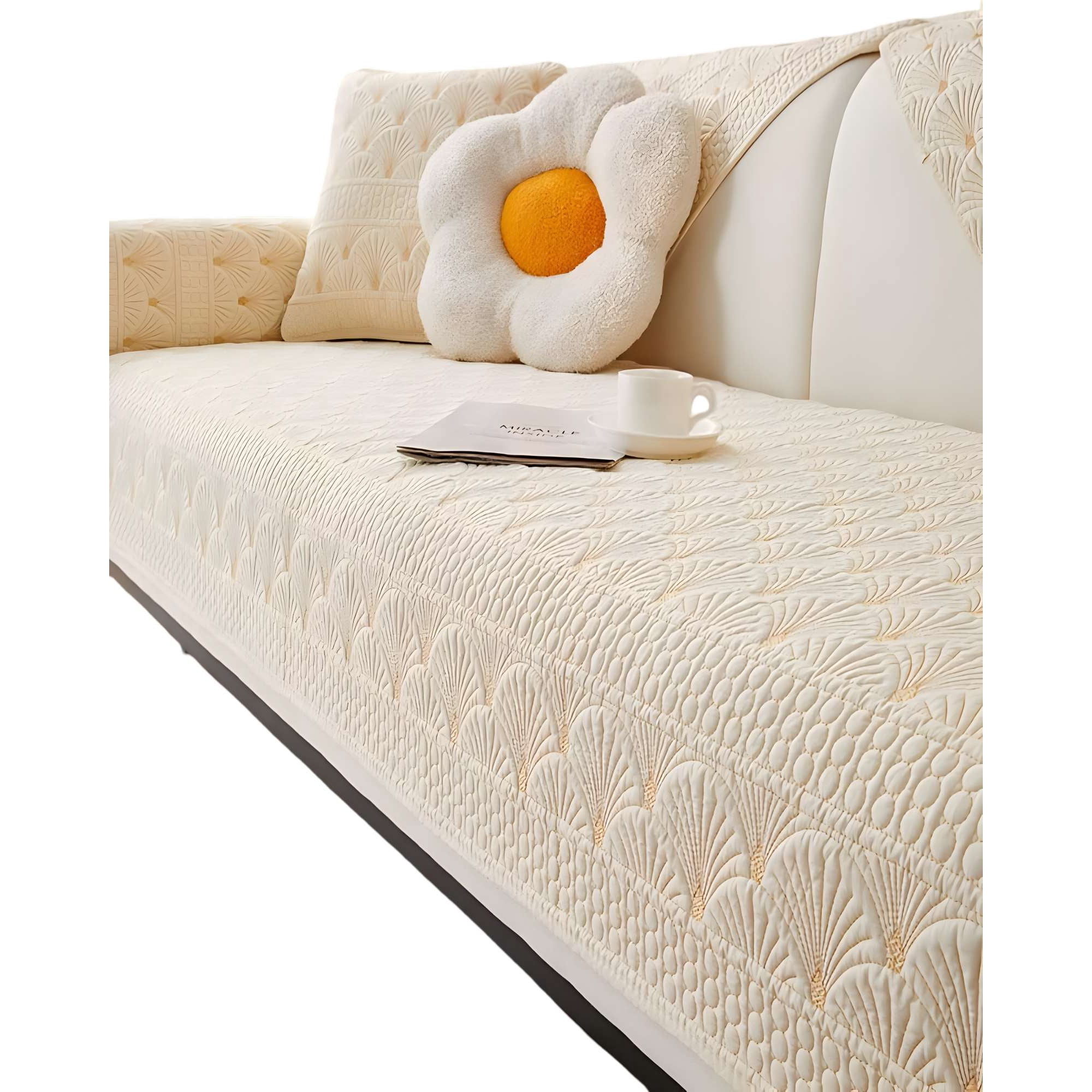 Genérico - Pack De 5 Fundas Para Sofa Con Diseño F2 Blanco