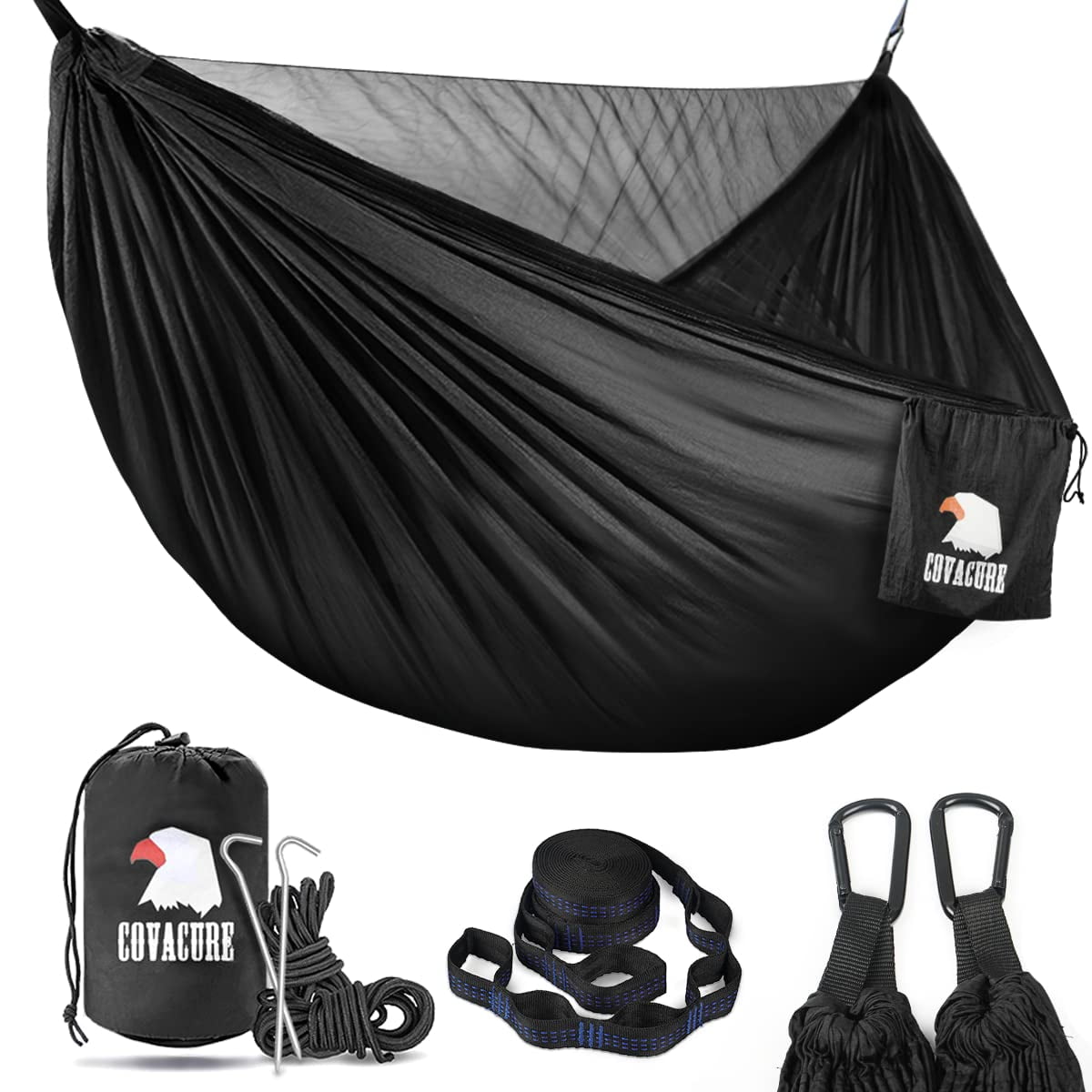 Hamaca De Camping Covacure, Ligera, Doble, Capacidad De 350 Kg