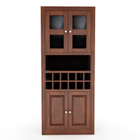 Muebles Insignes - Vitrina Bar Berlin Madera Vidrio 4 Puertas Color Nogal