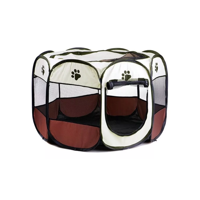 Importclick - Corral Mascotas Portátil Multifuncional Perros Gatos Talla L Marrón