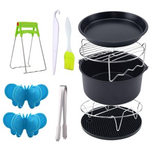 Magideal - 10 Piezas De Accesorios Para Freidora De Aire, Estante Para Brochetas De Material Acero, Piezas Para Freidora De Aire, Tazas Para Magdalenas, Kit De Accesorios - 16Cm 16 Cm