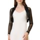 thumbnail image 1 of INSPIRE CHIC Chaquetas de Satén para Mujer para Vestido de Noche Chaqueta de Malla Abierta Elegante Bolero de Boda XS Negro, 1 of 6