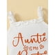 thumbnail image 5 of Girls AUNTIE IS MY BESTIE Letter Print Cami Romper + Floral Print Flared Pants + Headband Set, Trendy Baby Clothes, 5 of 5