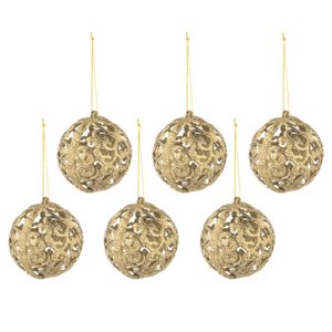 Bothyi - 6 Bolas De Navidad Con Purpurina Ligeras Para Decoración De Fiestas Navideñas Aureate