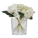 thumbnail image 1 of Rosa y Hortensia Blanco en Florero Cuadrado de Vidrio 16 cm, 1 of 2