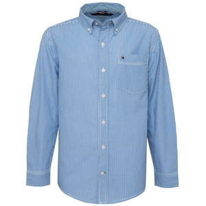 Camisa Tommy Hilfiger Para Niños Tommy Stripe Tejida Azul Fuerte
