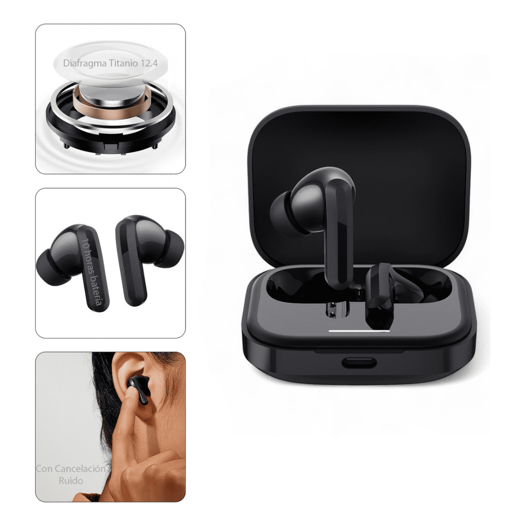 Xiaomi Audífonos Redmi Buds 5 Negro Bluetooth Earbuds Negro