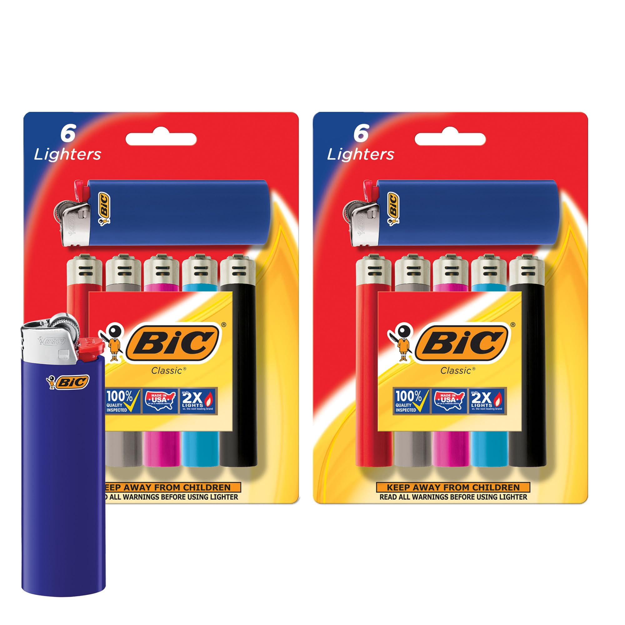 Bic Lighter - Lighter Bic Classic Pocket Style Para Velas, Paquete De 12