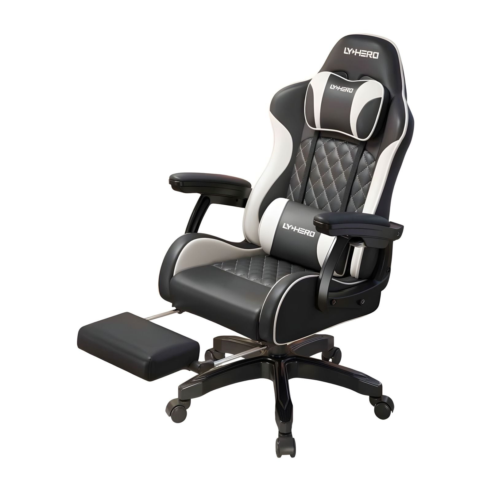 Lubabycas - Silla Gamer Ergonómica Reclinable Con Reposapies Negra