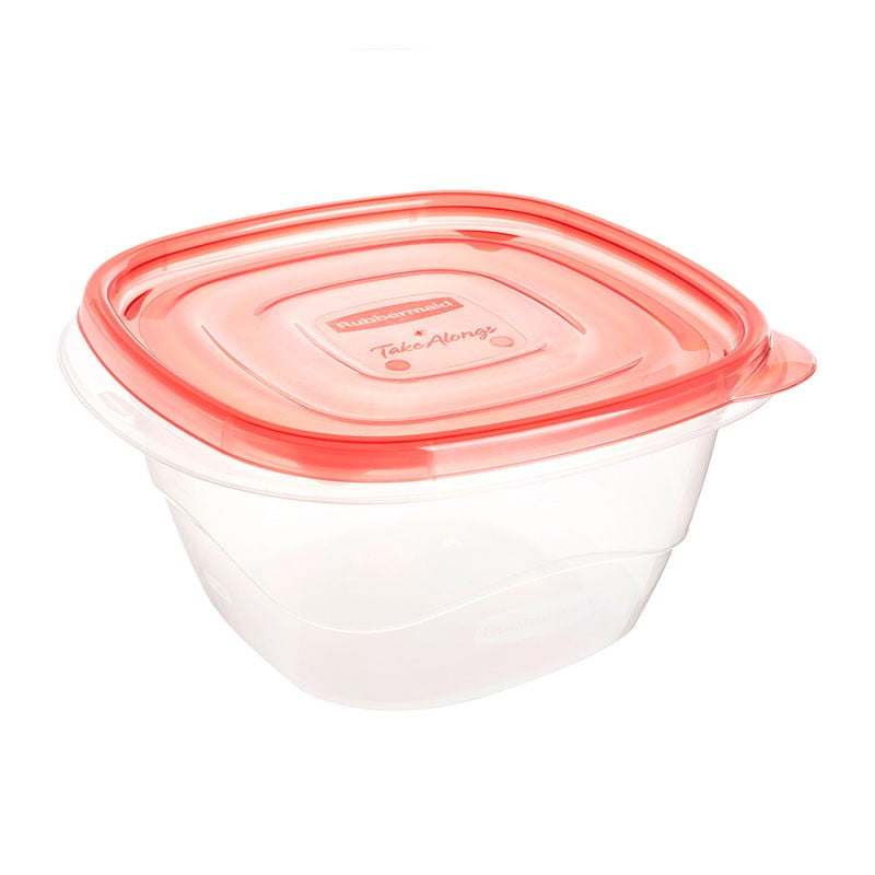 Rubbermaid - Pack De Hermético Cuadrados 1.2L Takealongs Polipropileno 3 Piezas Transparente - Rojo