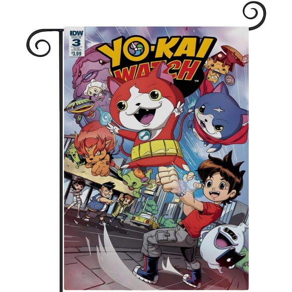 Yo-kai Watch-bandera de jardín temática.