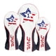 thumbnail image 1 of 3 Piezas Impermeable PU Golf Head Cover Bordado Driver Fairway Protector, 1 of 5