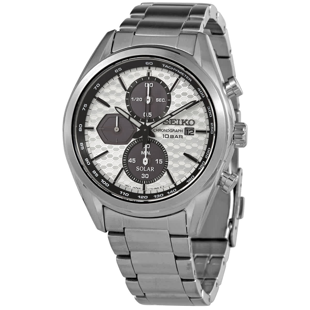 Seiko - Reloj Solar Con Esfera Blanca Para Hombre Ssc769p1