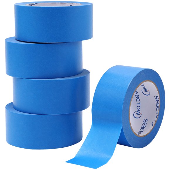 Cinta de pintor SEBETOW azul, 5 rollos de 2 pulgadas x 55 yardas