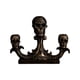 thumbnail image 3 of Decoración De Calavera De Halloween Escultura De Cabeza De Esqueleto Para Soporte De Foto De Mesa Portavelas Dorado, 3 of 5