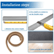 thumbnail image 4 of Protector de borde de 2 metros - Tira de PVC para borde de alfombra - Tiras de transición de goma para piso - Moldura autoadhesiva, 4 of 5
