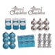 thumbnail image 4 of 32 piezas Decoraciones para árboles de Navidad Adornos navideños decorativos Bolas Campanas Tambores Cajas de regalo Colgante con dijes Decoración nav Azul plateado, 4 of 5