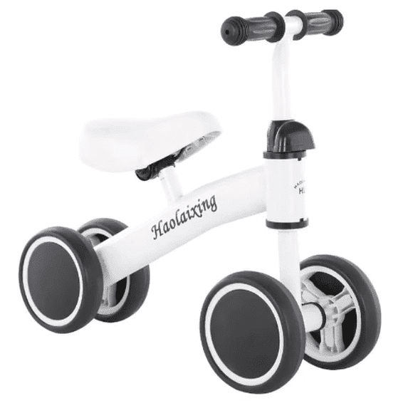 Bicicleta De Equilibrio Con 4 Ruedas, Juguete Para Caminar Para Niños, Blanco