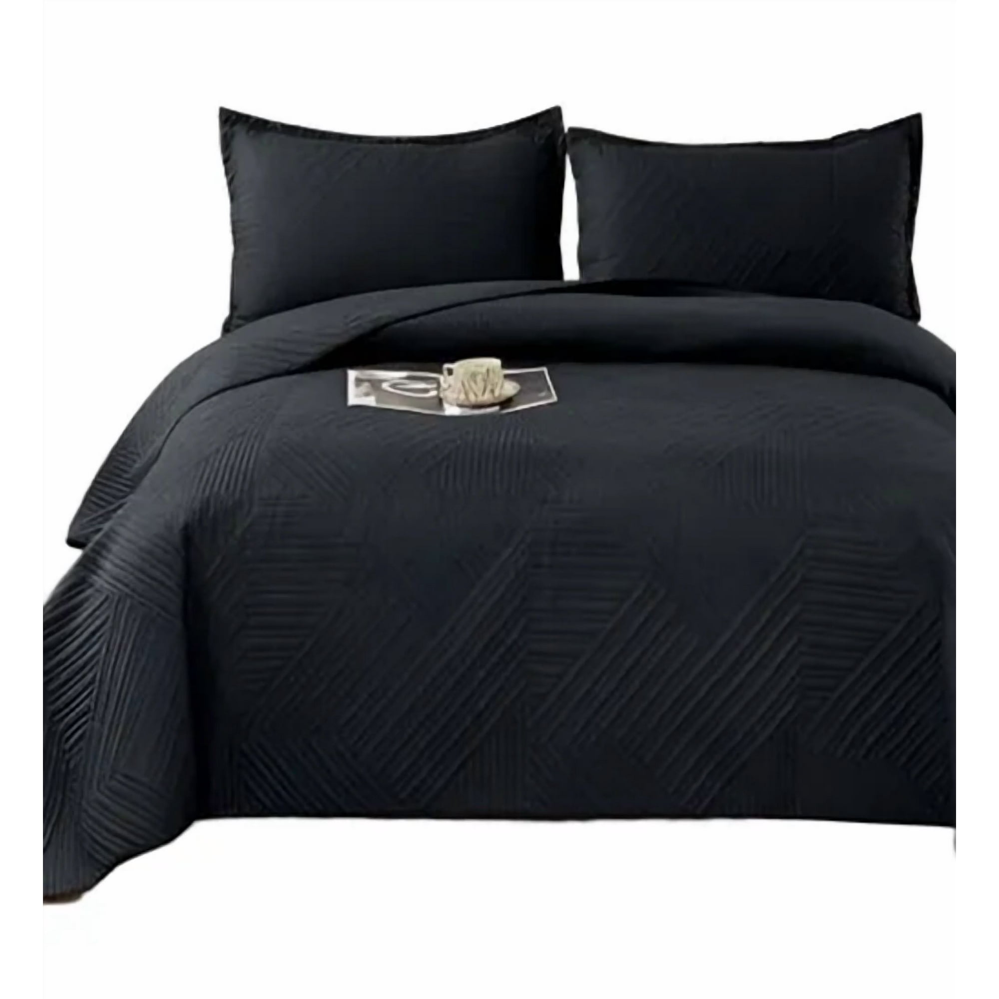 Genérico - Cobertor Lujo Quilt Verano King/super King Negro C15