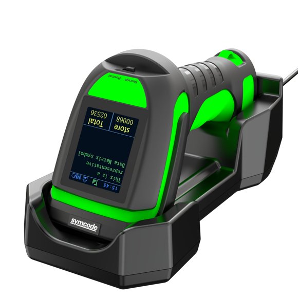 Escáner de código de barras Symcode G2023 inalámbrico 1D 2D con soporte 2600 mAh