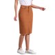 thumbnail image 4 of INSPIRE CHIC Falda de Mezclilla de Cintura Alta para Mujer, Falda de Jean hasta la Rodilla con Dobladillo Deshilachado y Bolsillos Rojo Ladrillo M, 4 of 6