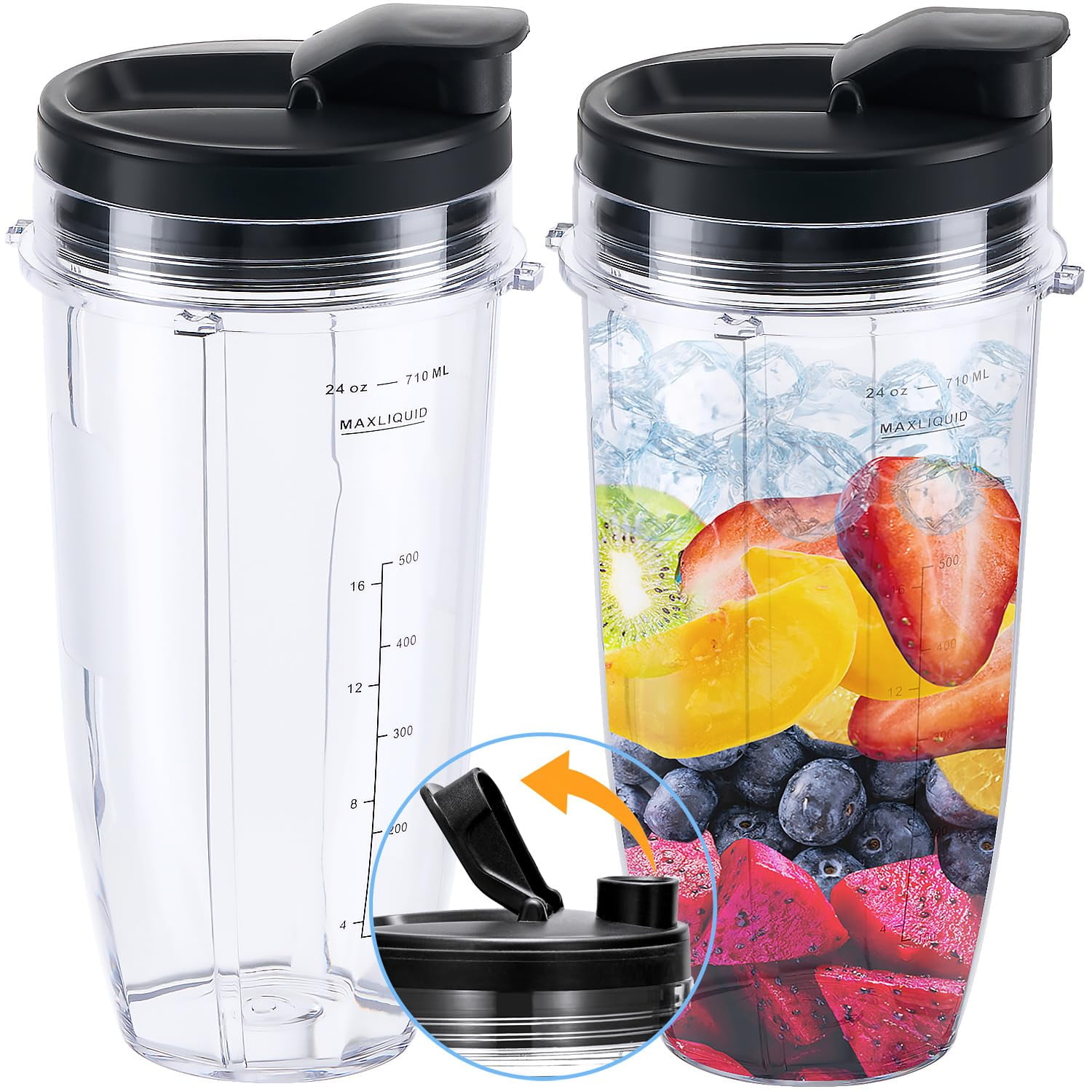 Vaso Batidor Abter De Repuesto De 700 Ml Con Tapa Nutri Ninja