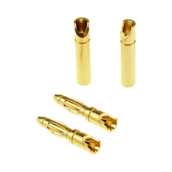 Conectores Bullet Amass 2.0mm Chapados en Oro 20 Pares