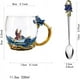 thumbnail image 5 of Tazas de café de vidrio transparente sin plomo con diseño de mariposa y flor esmaltada, taza de té con cuchara de acero, regalos personalizados para mujeres, esposas, mamás, niñas, maestras, amigas, c, 5 of 7
