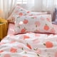 thumbnail image 5 of Juego de funda nórdica Peach Queen 100% algodón con estampado de frutas tropicales de dibujos animados en ropa de cama blanca 1 linda funda de edredón tamaño matrimonial con cierres de cremallera 2 fu, 5 of 7