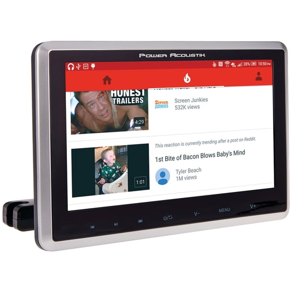 Monitor de reposacabezas Power Acoustik PHD-101 de 10,3 pulgadas con reproductor de DVD