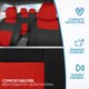 thumbnail image 5 of Juego completo de fundas para asientos de coche BDK PolyPro, rojo sobre negro, 5 of 9