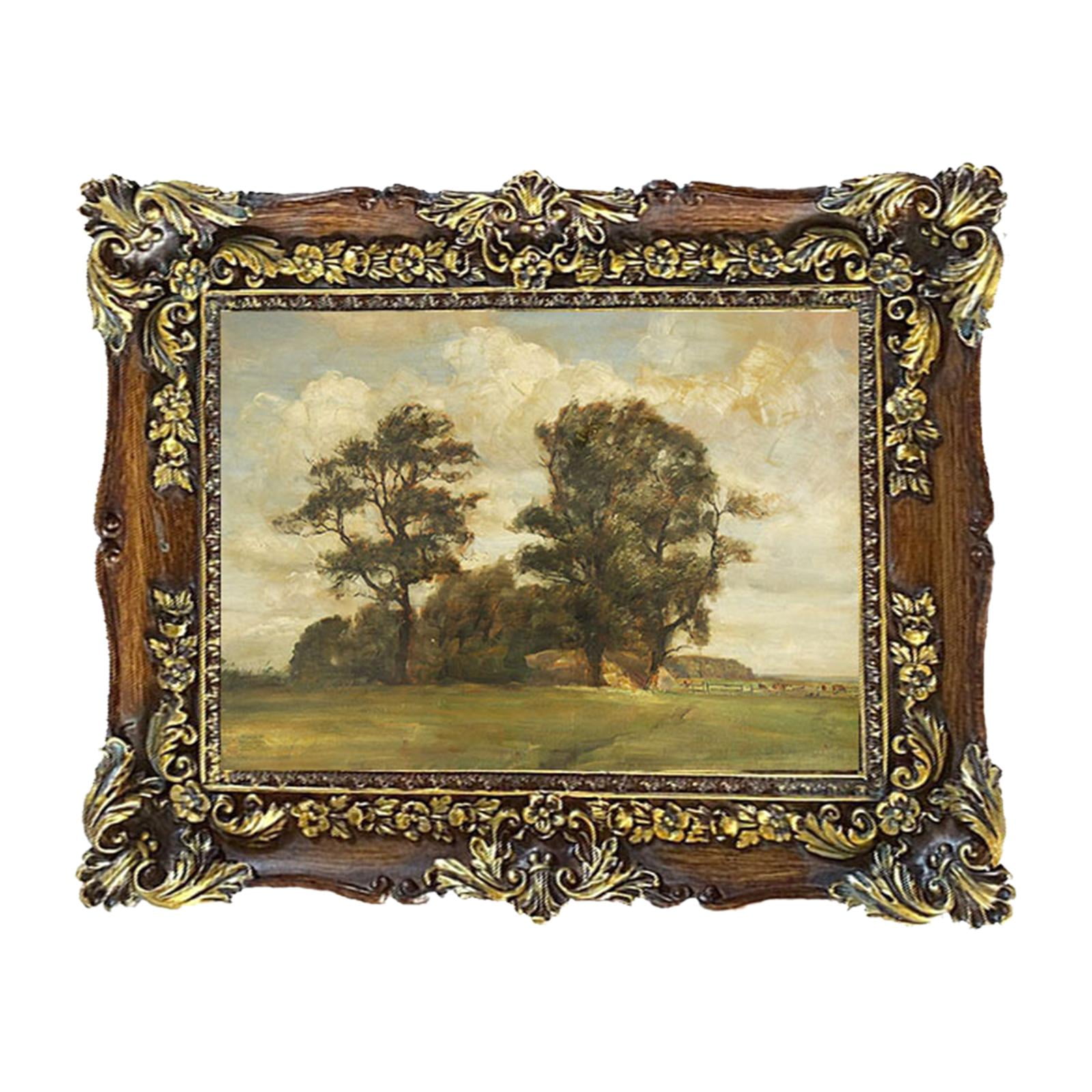 Magideal - Marco De Fotos De Estilo Europeo 5x7 Tallado Antiguo Escritorio Y Soporte De Fotos De Pared Marco De Pintura Al Óleo Marco De Fotos Para La Decoración Madera