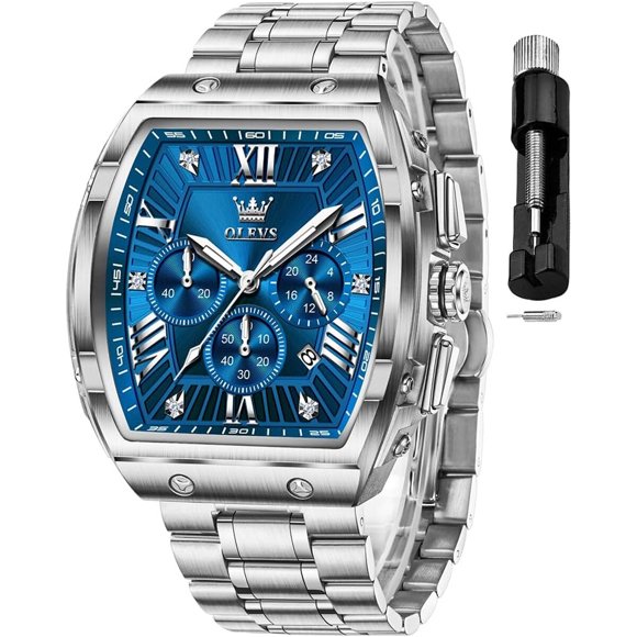 Reloj OLEVS Cronógrafo YPFG5639 Cuadrado Azul 30M