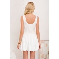 Likeshop - Mini Vestido Corto Mujer Sin Manga Falda Acampanada Unicolor 3364