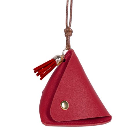 Unbrand - New Triangular Leather Coin Purse Portable Coin Change Storage Bag Button Small And Cute Wallet